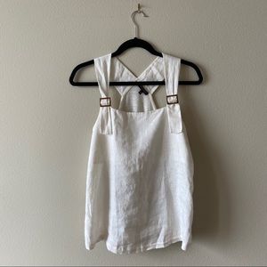 Massimo Dutti White Linen Tank
